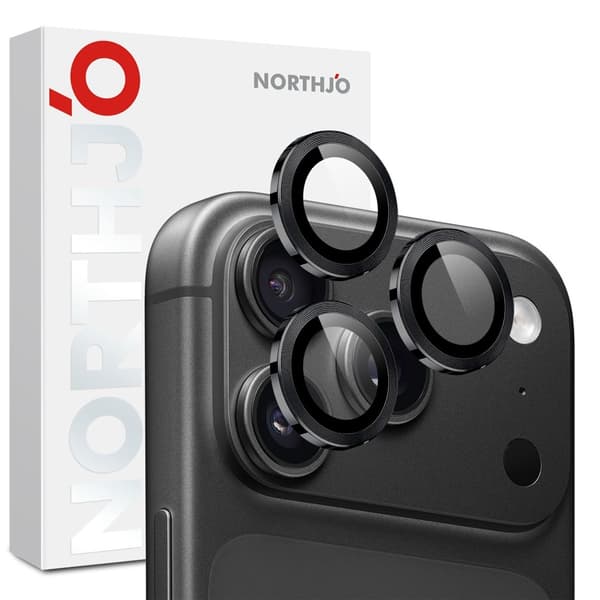 NORTHJO 1 Sett Kameralinsebeskytter til iPhone 18 Pro / 18 Pro Max Black