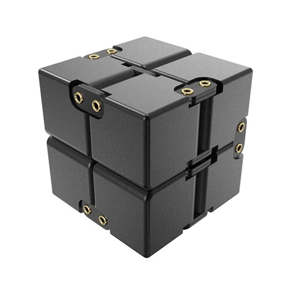 Fidget Toy Infinite Cube Stress Relief Flip Block - Musta Black