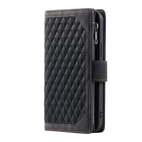 Rhombus-etui med syningslinjer til Samsung Galaxy A57 5G Black
