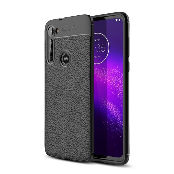 Motorola Moto G8 Power TPU skal Litchi Texture - Svart Svart