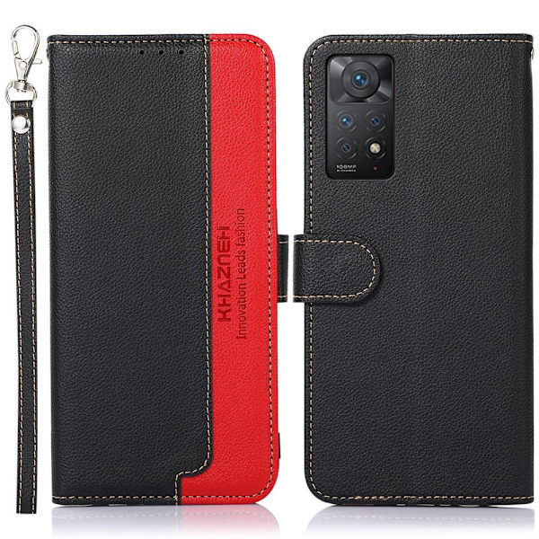 KHAZNEH Telefondæksel til Xiaomi Redmi Note 11 Pro 5G - Sort/Rød Black