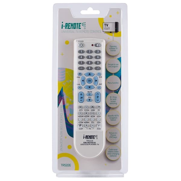 Fjärrkontroll I-REMOTE TR522E Universal TV-fjärrkontroll Ersättning Vit