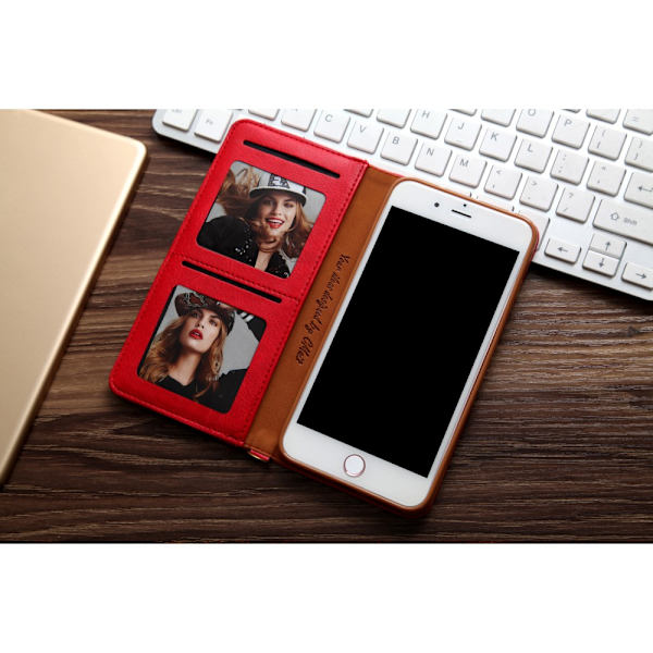 CMAI2 Litchi Lommebok - cover til iPhone 7 Plus - Rød Red