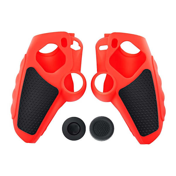 Playstation 5 / PS5 Silikon Hud Deksel Veske Anti-skli beskyttelse + Joystick Caps - Rød Red