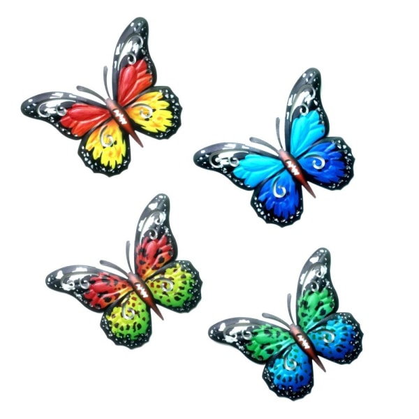 Art 3D Butterfly Seinään ripustettava sisustus Puutarhapihan kotikoriste - punainen- Red