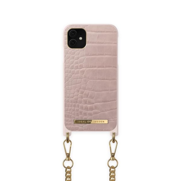 iDeal Of Sweden iPhone 12 Mini Necklace Case - Misty Rose Croco Rosa