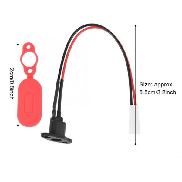 Laderport + Deksel for Xiaomi M365 / Pro - Reservedel Red