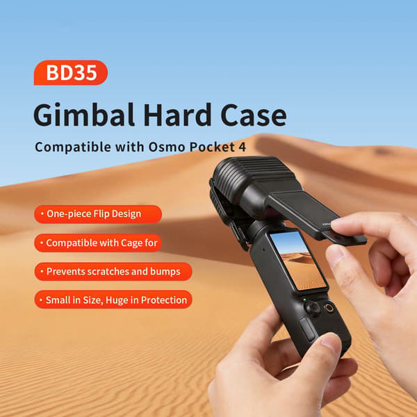 Etui til DJI Osmo Pocket 4 actionkamera, beskyttelsesetui, støtsikkert hardt etui Black