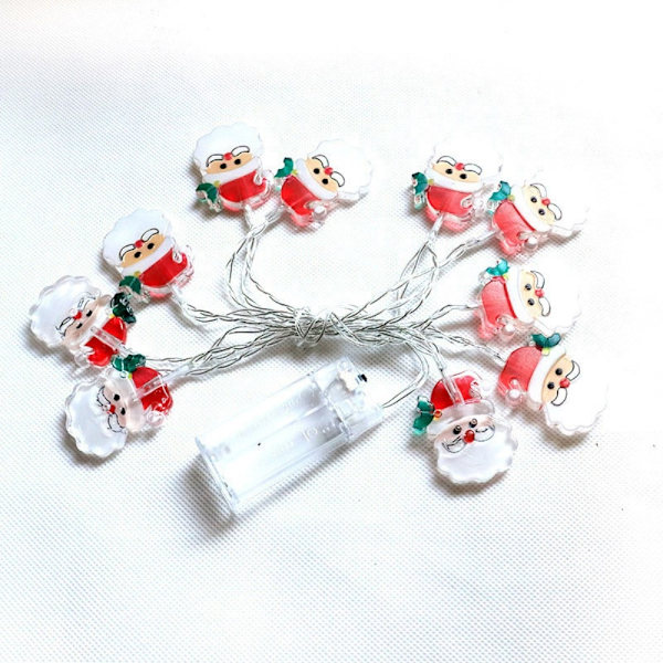 1,5 m 10 LED-lampor Santa Claus String Light Dekorativ - Skid snögubbe Vit