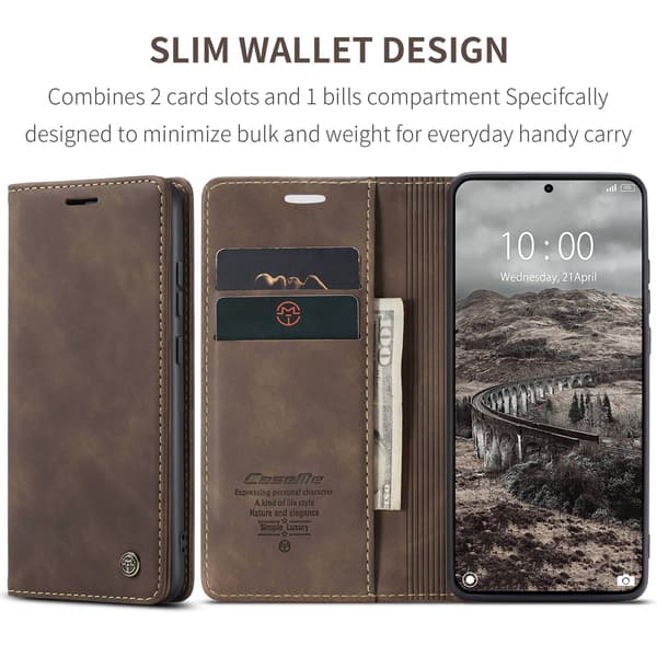 CASEME Til Xiaomi 17T Lommebokdeksel Brown