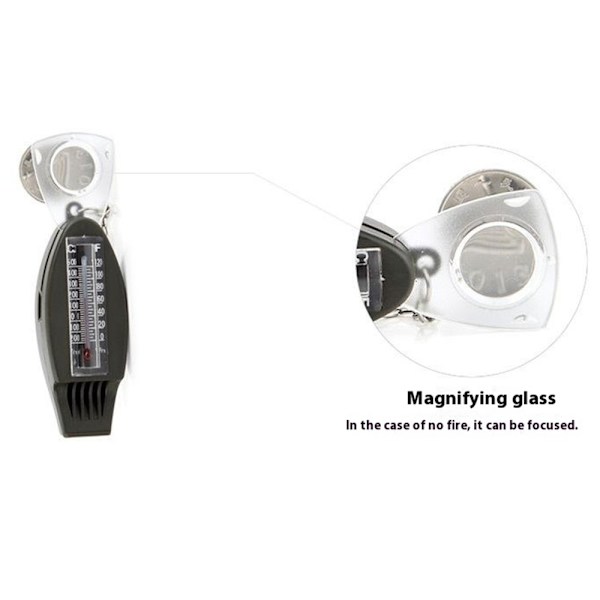 Multifunktion 4 i 1 fløjte Forstørrelsesglas kompas termometer Green one size