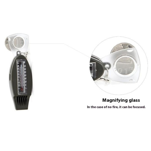 Multifunktion 4 i 1 Visselpipa Kompass Förstoringsglas Termometer Grön one size