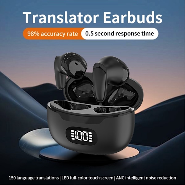 150 Sprog Oversættelse Oversætter Smart Voice Bluetooth In Ear-hovedtelefoner - Hvid White