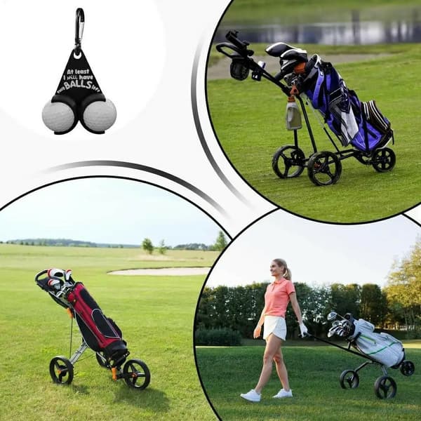 Golfboldholder Sjove bogstaver Dobbelte golfbolde Golfgave - Style A Black