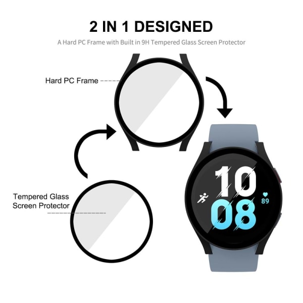 Samsung Galaxy Watch5 44mm ENKAY HAT PRINCE kellon kotelo+karkai Transparent