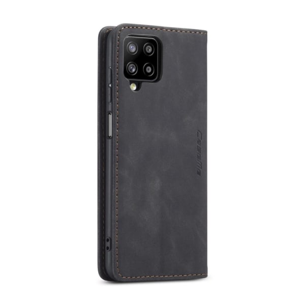 CASEME Retro Lompakkokotelo Samsung Galaxy A12 - Musta Black