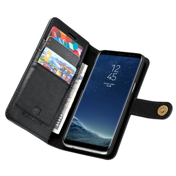 DG.MING Samsung Galaxy S8 haljattu nahkainen lompakkokotelo - musta Black