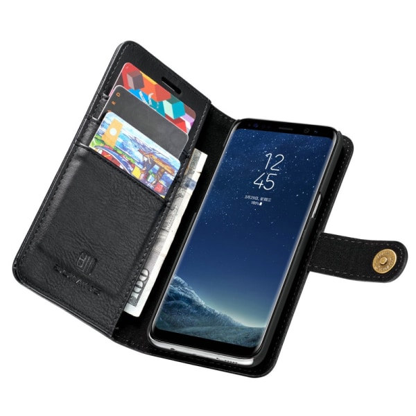 DG.MING Samsung Galaxy S8 Split Läder Plånboksfodral - Svart Black