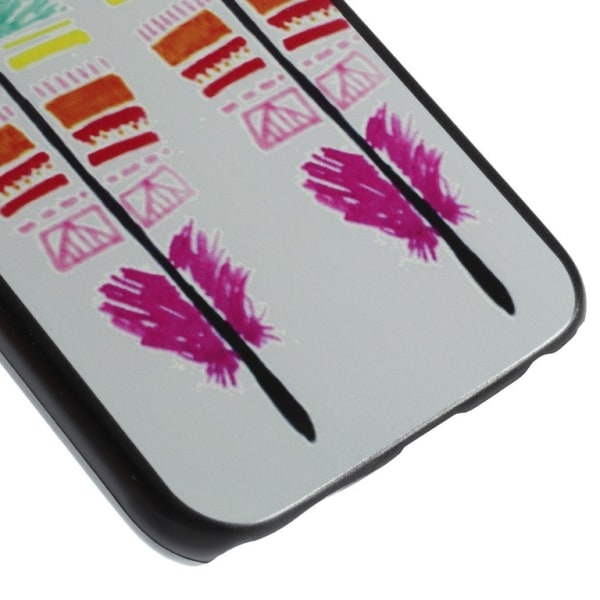 Samsung Galaxy S6 Hard Case -kansi Tribal Colorful Feather Purple