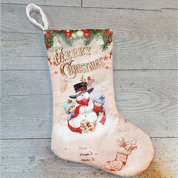Julstrumpa Julklappsstrumpa - Snögubbe och barn Multicolor