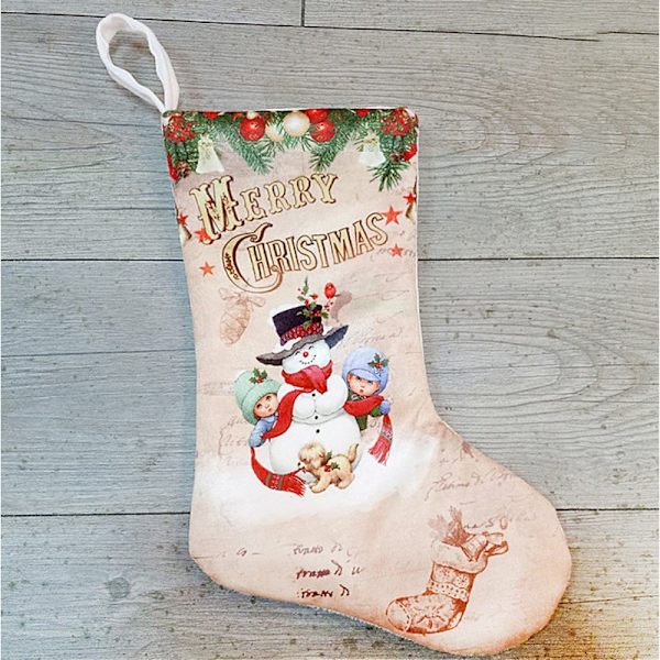 Julstrumpa Julklappsstrumpa - Snögubbe och barn multifärg