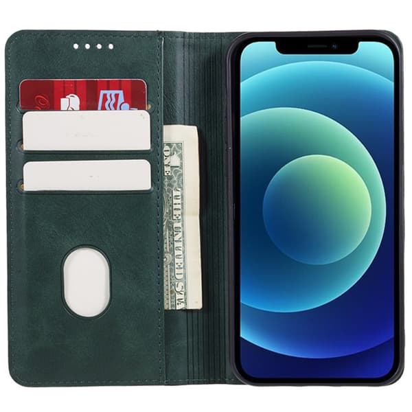 Wallet Stand Telefontaske til iPhone 15 Pro Max Cell Cell Cover - Grøn Green