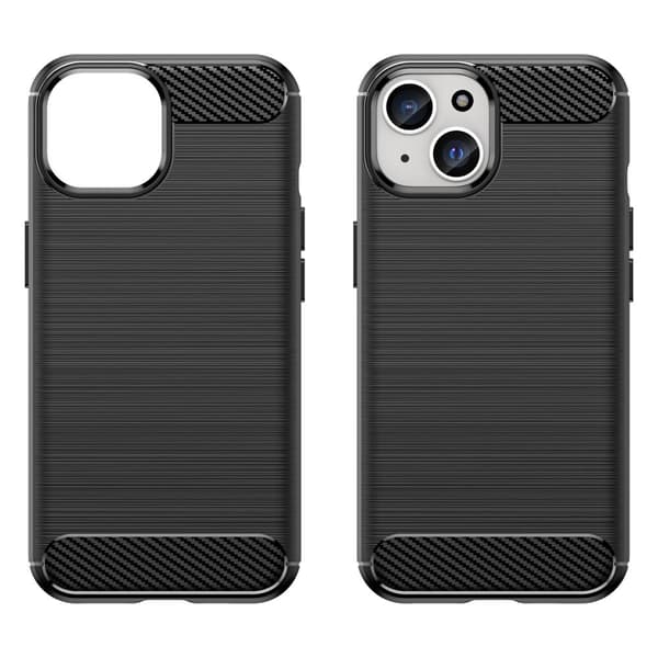 TPU-deksel med karbonfibertekstur for iPhone 15 Plus Black