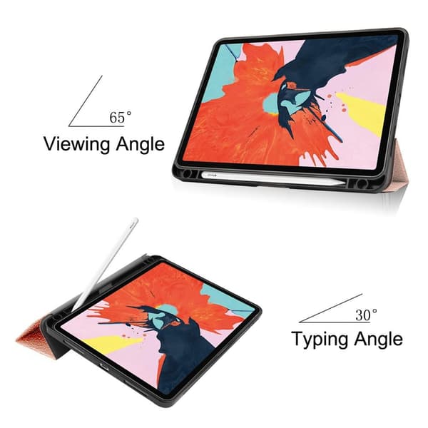 Apple iPad Air (2020) Trifoldet Stand Tablet - Taske - Rødguld Gold