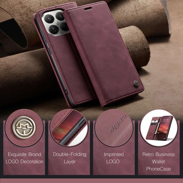 CASEME Til Xiaomi 17T Lommebokdeksel Red