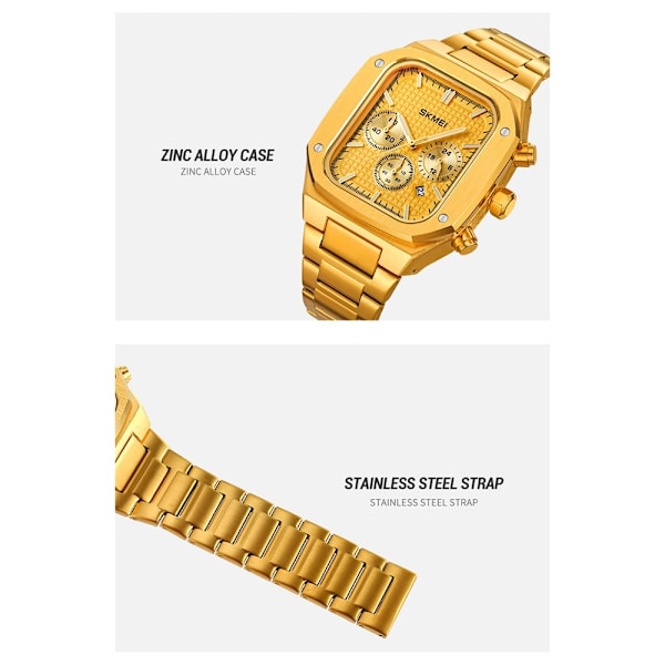 SKMEI Klocka Business Quartz Watch Square Fashion Armbandsur Luminous - Blå Blå