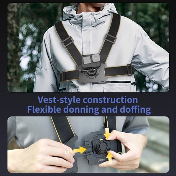POV Photography Magnetisk Quick Release Vest - stil brystremsspænde Black