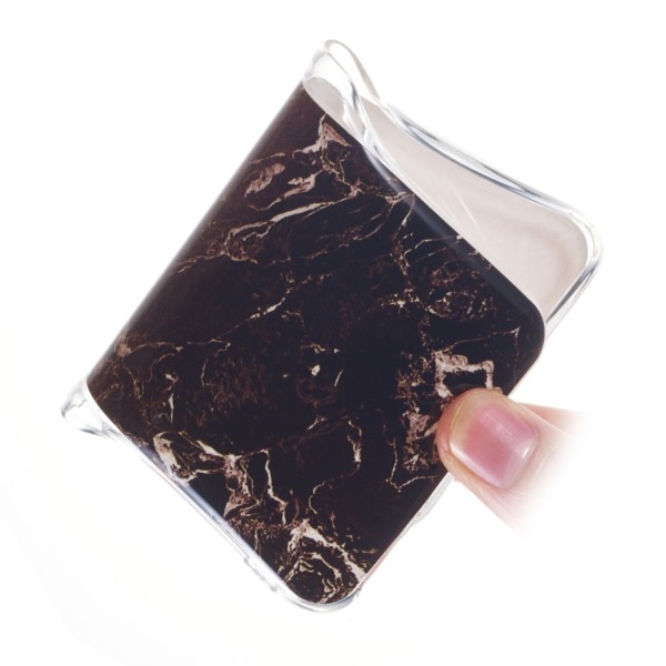 Marble Pattern IMD TPU Soft Back Case for Samsung Galaxy A70 - Style K Black