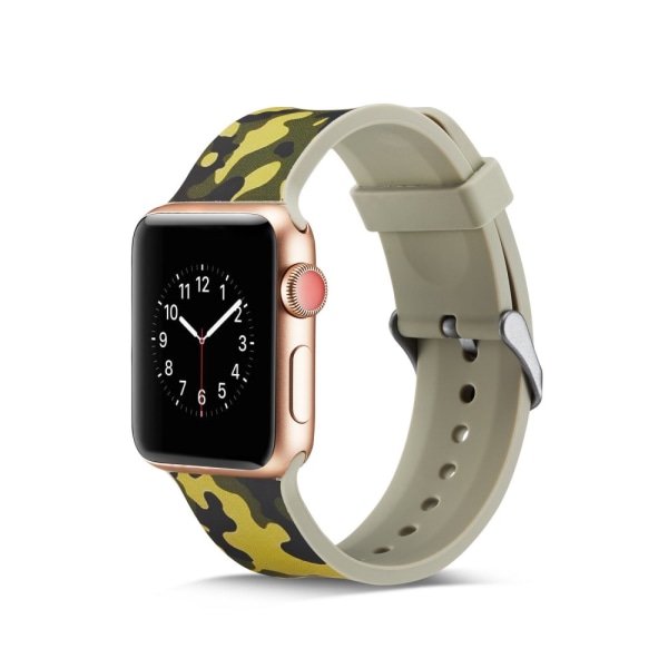 Silicone klockrem för Apple Watch 4 44mm, 3/2/1 42mm - Army Green Camouflage multifärg