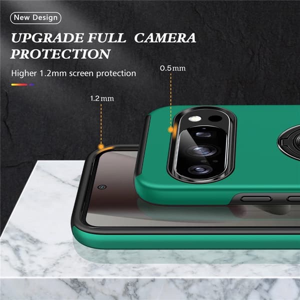 Til Pixel 10 Pro / Pixel 10 Deksel Hybriddeksel med Finger Ring - Green