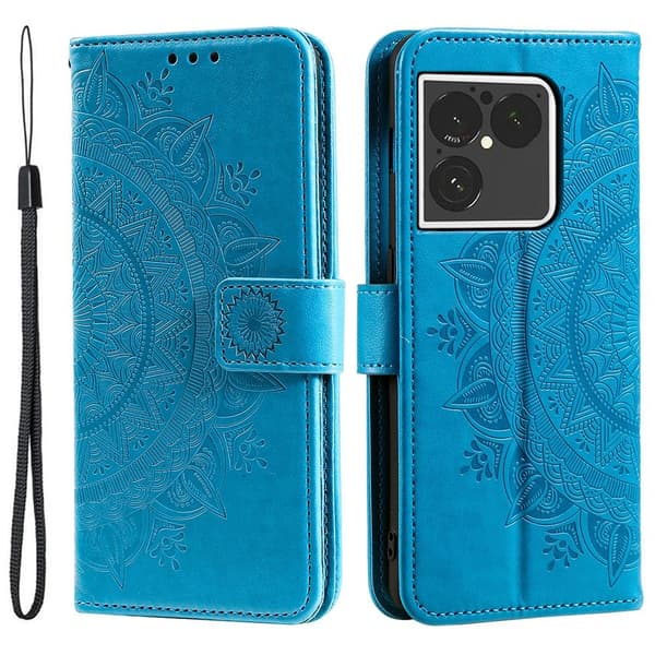 Lommebokdeksel med Stativ og Håndleddsstropp til Sony Xperia 1 VIII Blue
