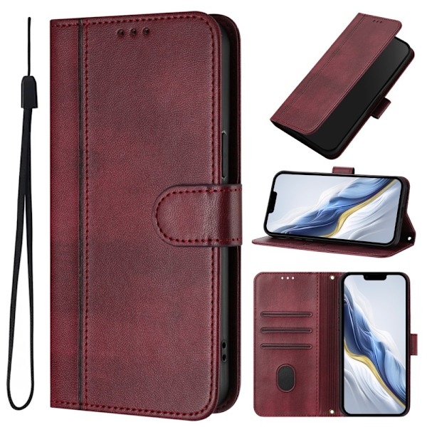 Til Motorola Edge 60 5G / 60 Fusion 5G Etui Pung Stand Retrostruktur Red
