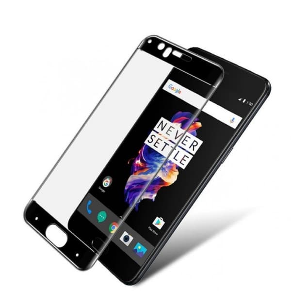 IMAK Full Cover Hærdet Glass til OnePlus 5 - Sort Transparent