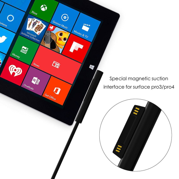 Bilopladeradapterkabel til Microsoft Surface Pro 4 / Pro 3 Ta
