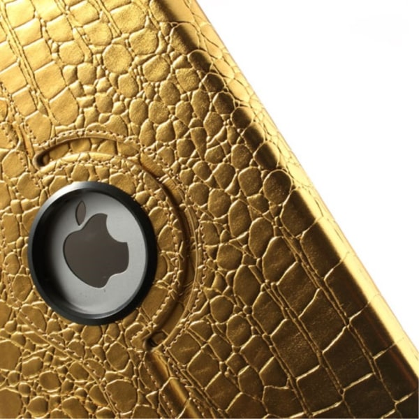Fodral iPad Air / iPad 9.7 2017 & 2018 360 rotation Krokodil Guld Guld