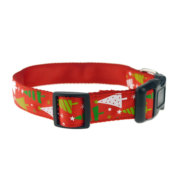 Hund Koppel med Jul Tema - Julgran - Large Red