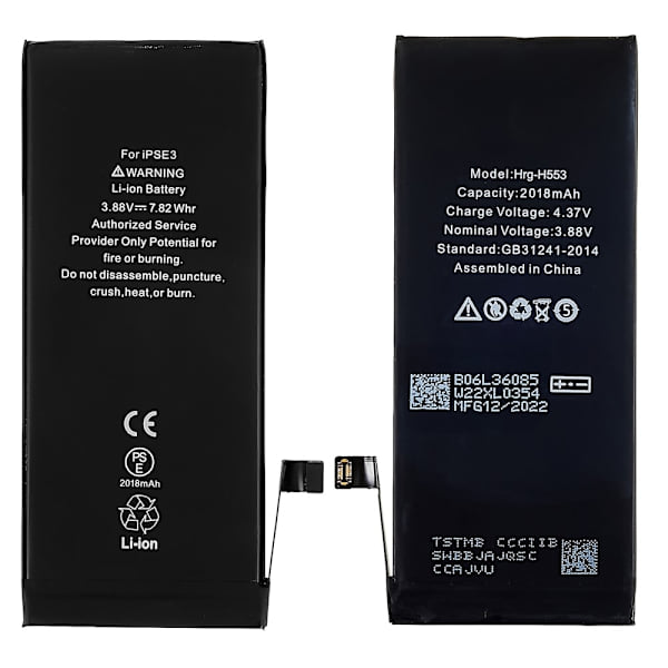 Til iPhone SE (2022) 3,88V 2018mAh Li-ion batteri reservedel Black