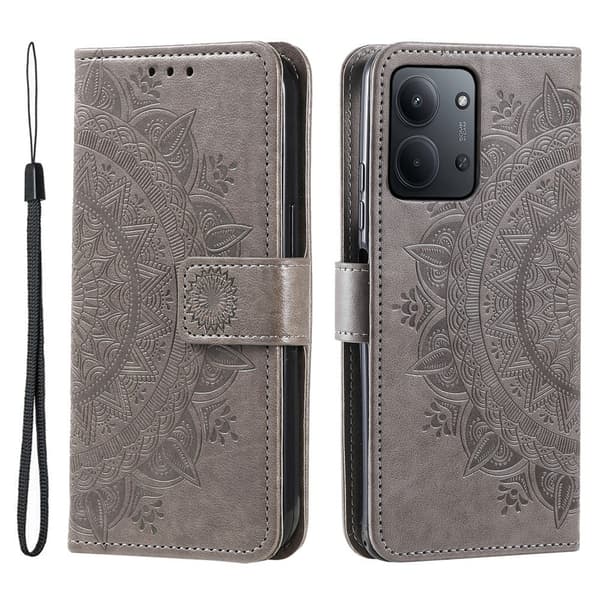 For Xiaomi Redmi 15C Stativdeksel Totem Lommebokdeksel Grey