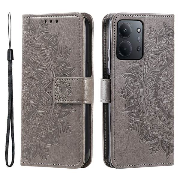 För Xiaomi Redmi 15C Stativfodral Totem  Plånboksfodral grå