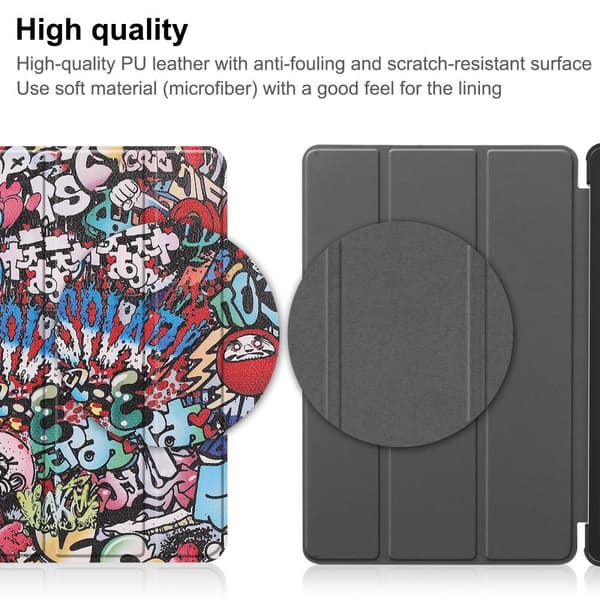 Nokia T21 Trifold Stand Sleep Wake Tabletcover - etui - Graffiti Multicolor