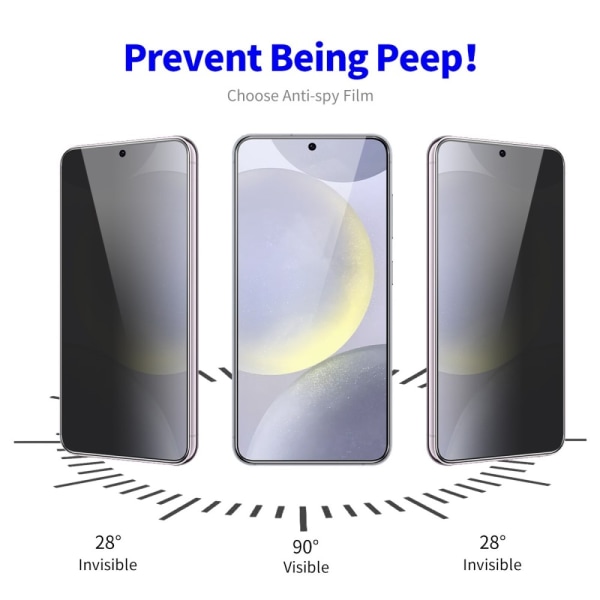ENKAY För Samsung Galaxy S24+ Anti-Spion Skärmskydd Full täcknin Transparent
