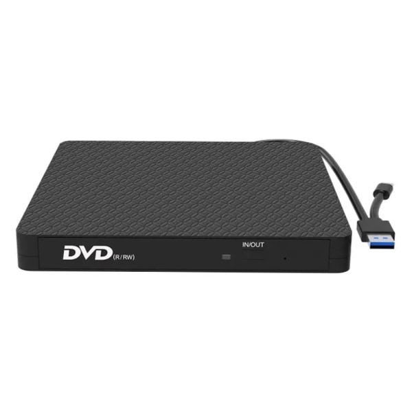 Ultratunn USB 3.0+Typ-C DVD-enhet Extern CD-läsare VCD-brännare Svart
