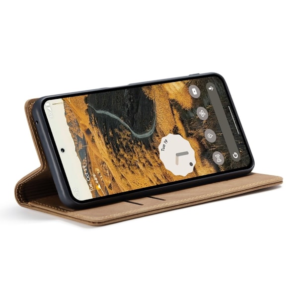 CASEME Til Google Pixel 9 Pro XL Etui Stativ Telefon Cover Brown