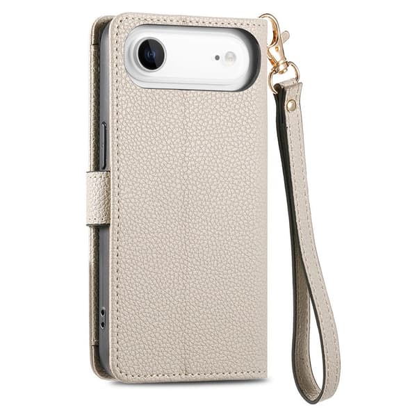 For iPhone Air Skal RFID-blockering Dragkedjeficka Plånboksfodral med Rem - Beige Beige