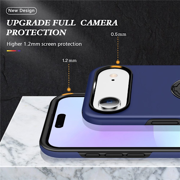 For iPhone Air Hybrid-deksel med Fingerring Blue