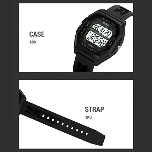 SKMEI Digital Elektronisk Armbåndsur Vandtæt Nedtælling - Sort Black